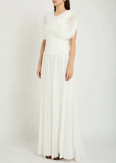 Simkhai Women's Nancie Draped Jersey Cape Midi Maxi Dress In Ivory In White