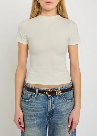 Skims Cotton Jersey T-shirt In Marble