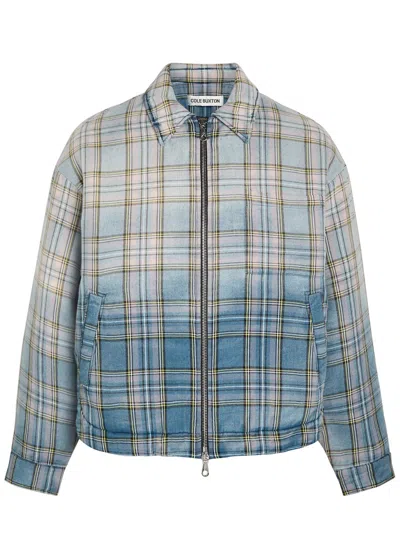 Cole Buxton Checked Zip-up Jacket In Blue