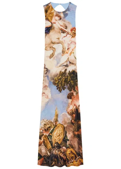 Alice And Olivia Renaissance Delora Open-back Maxi Dress In Multi