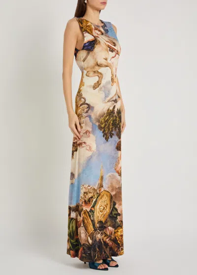Alice And Olivia Renaissance Delora Open-back Maxi Dress In Multi