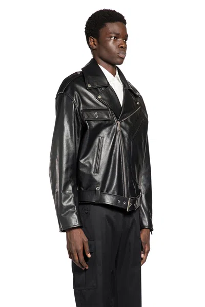 Alexander Mcqueen Leather Biker Jacket In Black