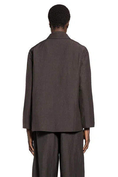 Studio Nicholson Patch-pocket Jacket In Brown