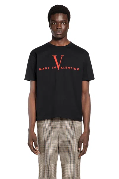 Valentino Crew Neck Short Sleeve T-shirt Design In Black