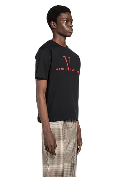 Valentino Crew Neck Short Sleeve T-shirt Design In Black