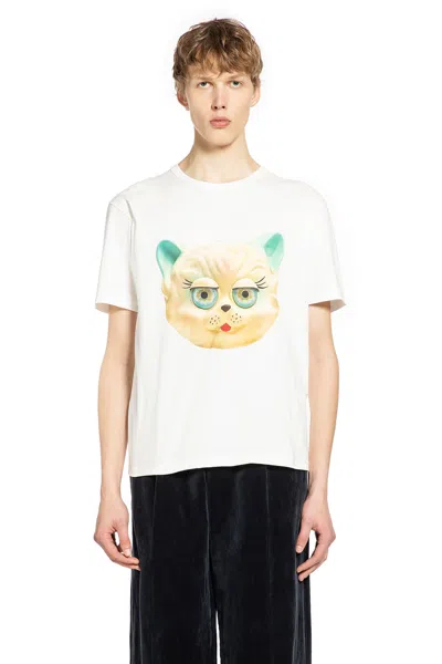 Valentino Cotton T-shirt With Le Chat De La Maison Print In White