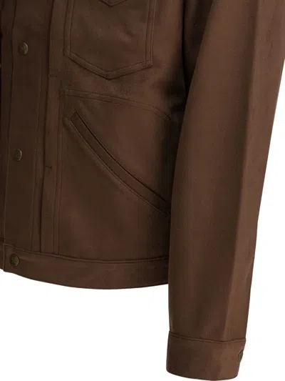 Needles Cropped Structured Jacket With Classic Collar In Brown