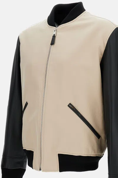Givenchy Silk Nylon Jacket Contrast Sleeves Pockets In Neutral