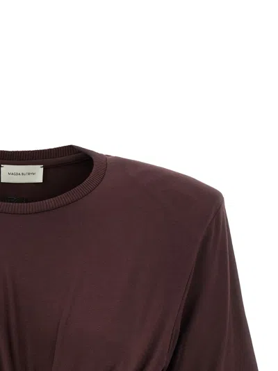 Magda Butrym Short Sleeve Knot Detail T-shirt In Brown