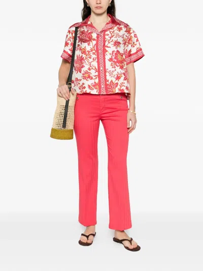 Etro Front-pocket Straight Trousers In Pink