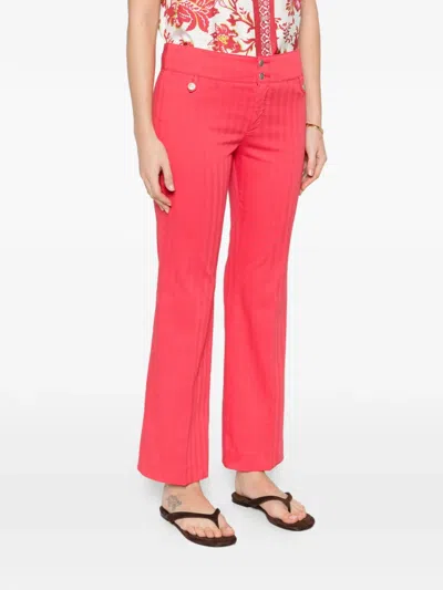 Etro Front-pocket Straight Trousers In Pink