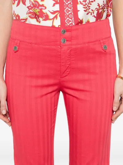Etro Front-pocket Straight Trousers In Pink