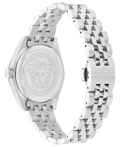 Versace V-code Bracelet Watch, 36mm In Metallic