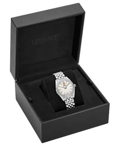 Versace V-code Bracelet Watch, 36mm In Metallic