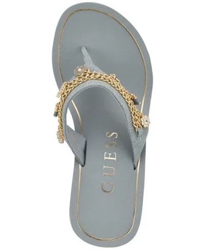 Guess Sutton Platform Wedge Sandal In Blue