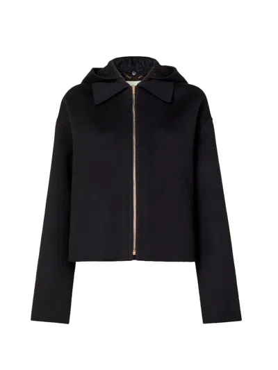 Fendi Long-sleeved Wool Jacket In Black