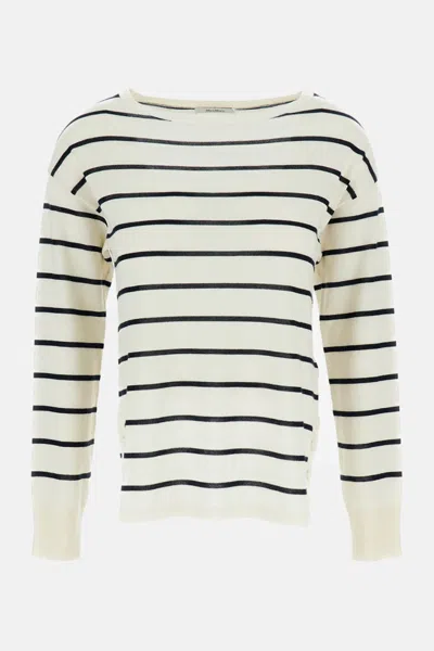 Max Mara White Striped T-shirt In White