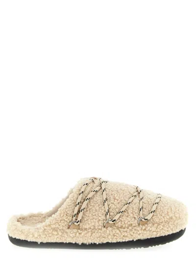 Moon Boot Mb Teddy Slipper Slipper-mule In Beige Shearling In Multi