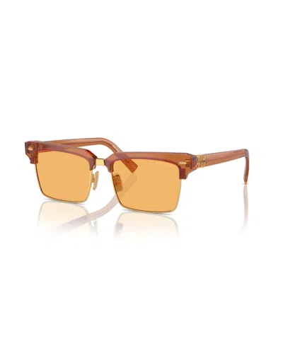 Miu Miu Translucent Clubmaster-frame Sunglasses In Yellow