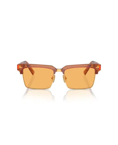 Miu Miu Translucent Clubmaster-frame Sunglasses In Yellow