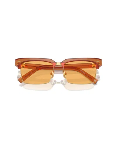 Miu Miu Translucent Clubmaster-frame Sunglasses In Yellow