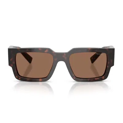 Prada 55mm Rectangular Sunglasses In Brown