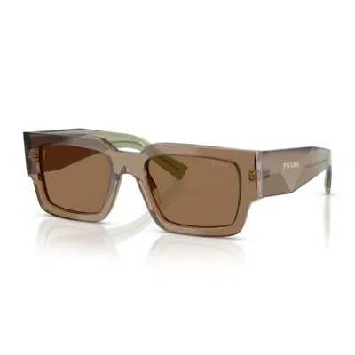 Prada Eyewear Rectangle Frame Sunglasses In Brown
