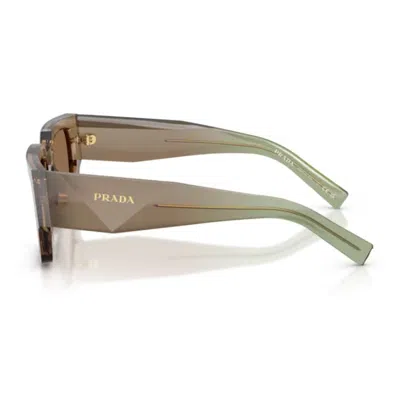 Prada Eyewear Rectangle Frame Sunglasses In Brown