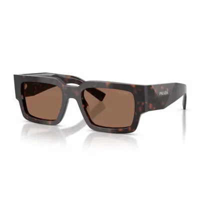 Prada 55mm Rectangular Sunglasses In Brown