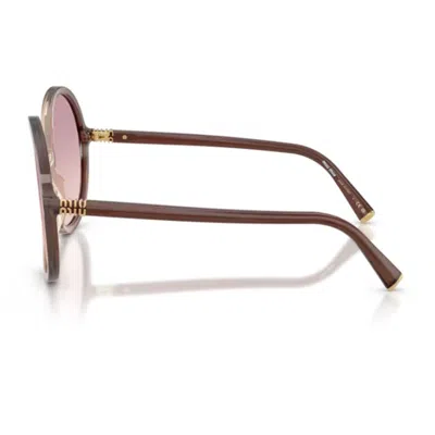 Miu Miu 0mu B02s Miu Regard Oversized Round Gradient Brown Acetate Sunglasses In Blue