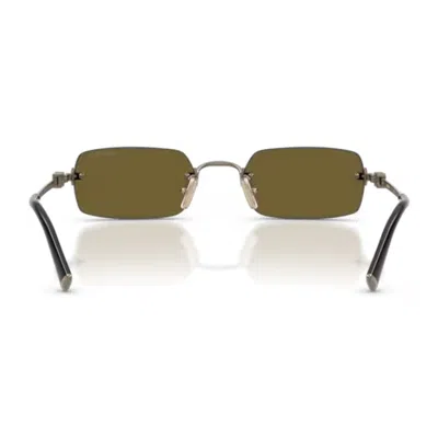 Miu Miu Metal Rectangular Sunglasses In Gray