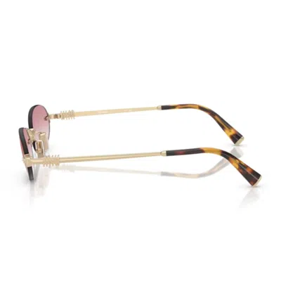 Miu Miu Womens Gold Mu A54s Oval-frame Metal Sunglasses In Neutral