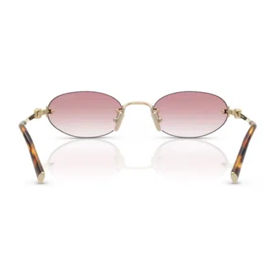 Miu Miu Womens Gold Mu A54s Oval-frame Metal Sunglasses In Neutral