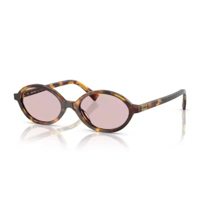 Miu Miu Miumiu 0mu 04zs Miu Regard Vau50d Havana Miele Sunglasses In Brown