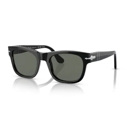 Persol Po3269s Rectangular Black Acetate Sunglasses In Black