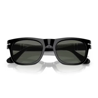Persol Po3269s Rectangular Black Acetate Sunglasses In Black