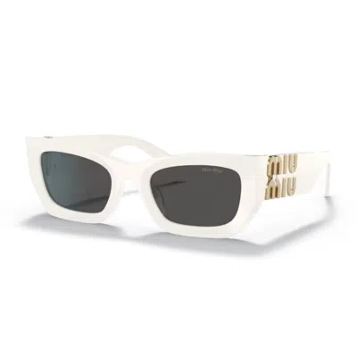 Miu Miu Womens White Mu 09ws Rectangle-frame Acetate Sunglasses