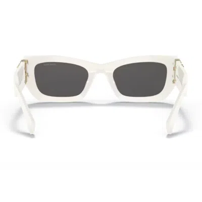 Miu Miu Womens White Mu 09ws Rectangle-frame Acetate Sunglasses