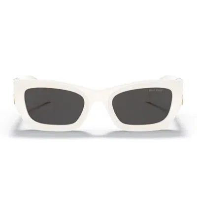 Miu Miu Womens White Mu 09ws Rectangle-frame Acetate Sunglasses