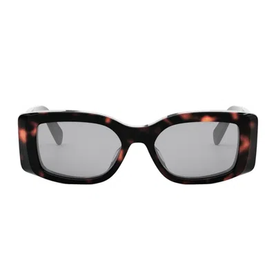 Celine Triomphe Acetate Rectangle Sunglasses In Brown