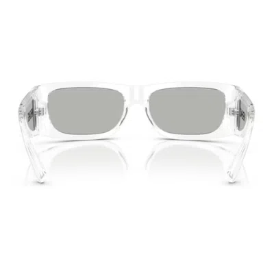 Versace 0ve4482 Lens Logo Rectangular Frame Sunglasses In Transparent
