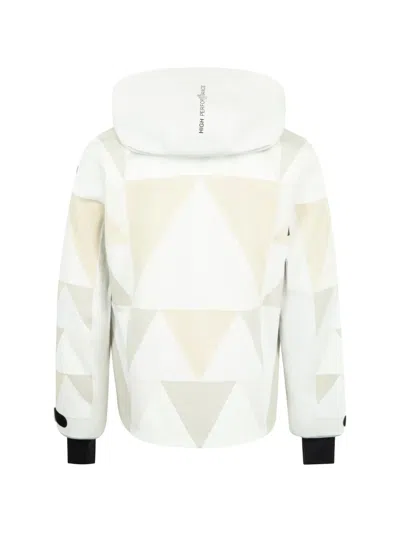 Moncler White Valserine Laminated Gore-tex Patchwork Ski Jacket In White