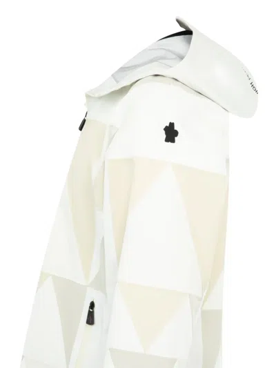 Moncler White Valserine Laminated Gore-tex Patchwork Ski Jacket In White