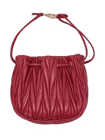 Miu Miu Drawstring Clutch Bag In Red
