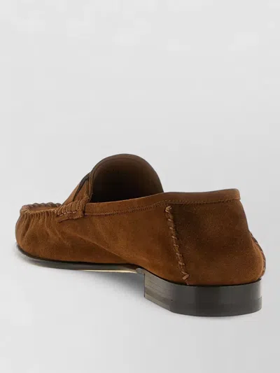Tom Ford Ripley Loafers Penny Strap Round Toe Suede In Brown