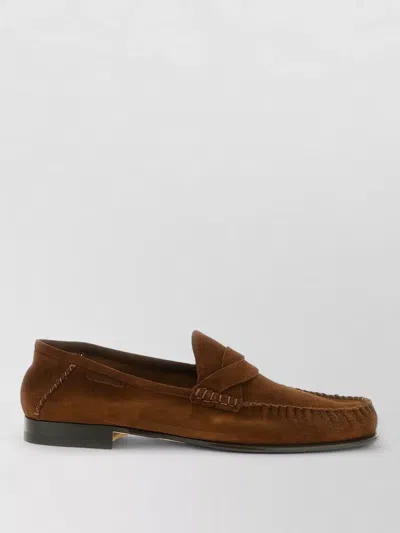 Tom Ford Ripley Loafers Penny Strap Round Toe Suede In Brown