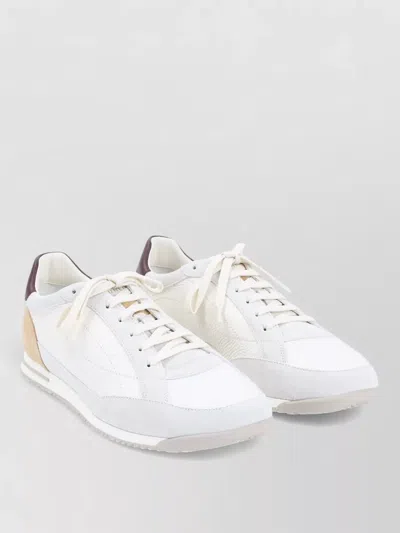 Brunello Cucinelli Sneaker Low Top Contrasting Heel Panel In White