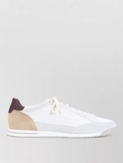 Brunello Cucinelli Sneaker Low Top Contrasting Heel Panel In White