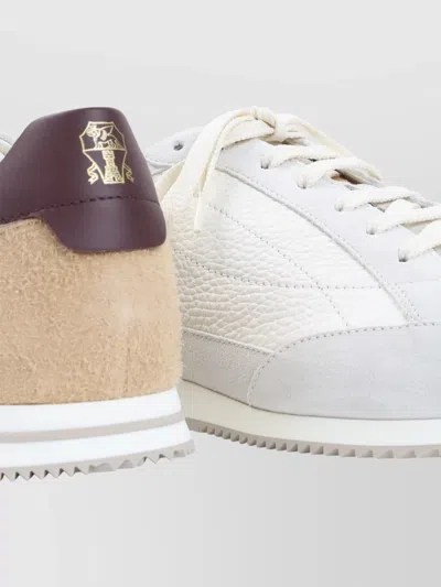 Brunello Cucinelli Sneaker Low Top Contrasting Heel Panel In White