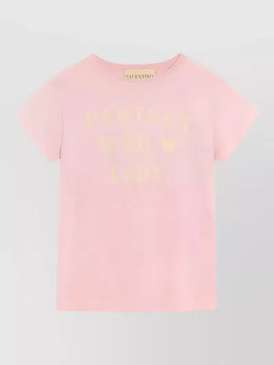 Valentino Garavani Printed Cotton T-shirt Clothing In Pink